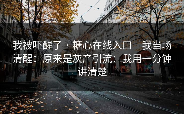 我被吓醒了 · 糖心在线入口｜我当场清醒：原来是灰产引流：我用一分钟讲清楚